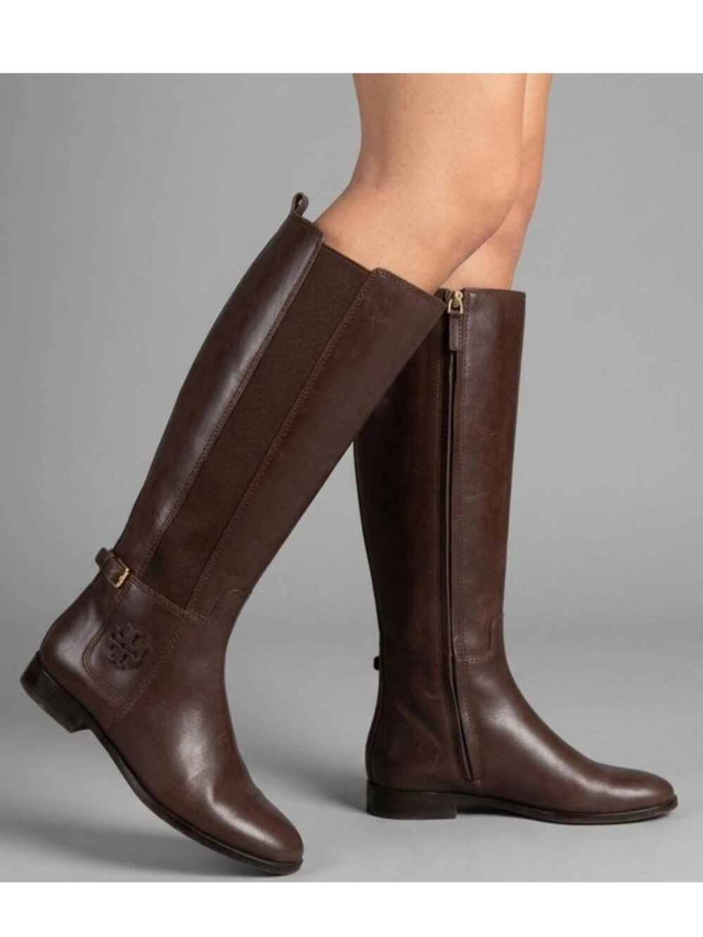 Tory Burch Wyatt 2 Brown Leather Riding Knee-High Boots Size: 6M